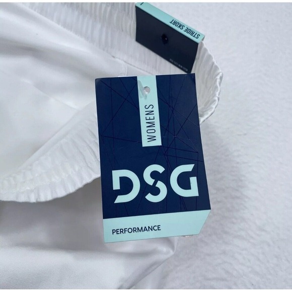 NEW DSG Mid-Rise Stride Golf Skort Built-In Bike Short Pocket White Size Large - Picture 6 of 8